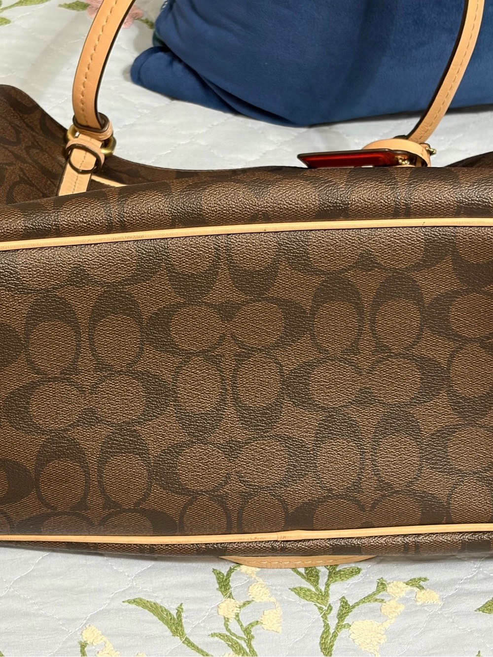 Coach Signature Peyton Coated Canvas Double Zip Carryall Tote & Wallet PreOwned - Picture 14 of 16